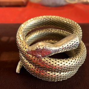 Vintage Whiting n Davis 3 coil snake bracelet